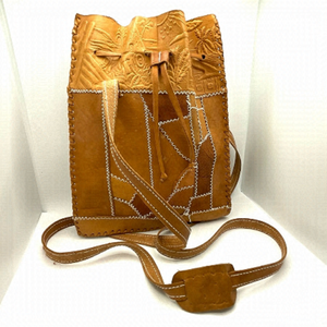 Hand Tooled‎ Patchwork Leather Bag Purse